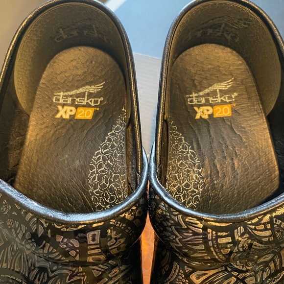 Dansko Black and Silver Paisley Clogs - Picture 3 of 5